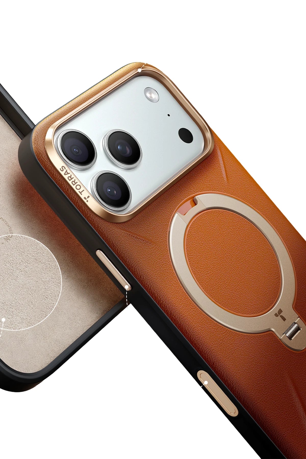 Torras iPhone 17 Pro O Stand Spin VegSkin Serisi Magsafe Kılıf Torras iPhone 17 Pro O Stand Spin VegSkin Serisi Magsafe Kılıf